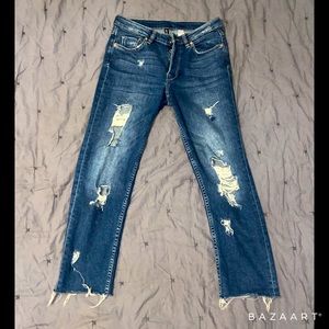 H&M button up zipper, holy, H&M blue jeans!